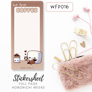 Autocollant Hobonichi Weeks FP016 Autocollant pleine page, Calendrier, autocollants de planificateur, autocollants de scrapbooking, autocollants de journal