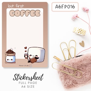 Autocollant A6 Hobonichi Techo Fullpage FP016, Calendrier, autocollants de planificateur, autocollants de scrapbooking, autocollants de journal, feuille d'autocollants