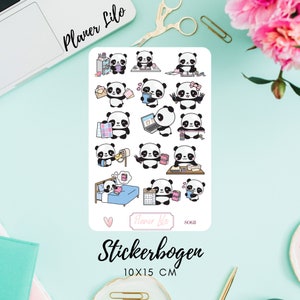 Autocollant Pandas Work Plan S068Journal, Calendrier, autocollants de planificateur, autocollants de scrapbook, autocollants de journal