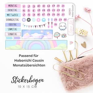 Autocollant S1200 Hobonichi Cousin Monthly KitJournal, Calendrier, autocollants de planificateur, autocollants de scrapbook, autocollants de journal