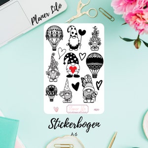 Planche d'autocollants S120 nains ballons noirs/blancs