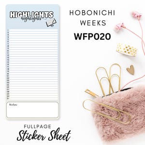 Autocollant Hobonichi Weeks FP020 Autocollant pleine page, Calendrier, autocollants de planificateur, autocollants de scrapbooking, autocollants de journal