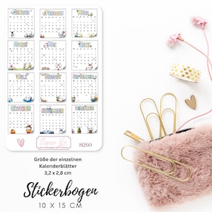 Autocollant S1260 Autocollants de calendrier 2025Journal, Calendrier, autocollants de planificateur, autocollants de scrapbooking, autocollants de journal