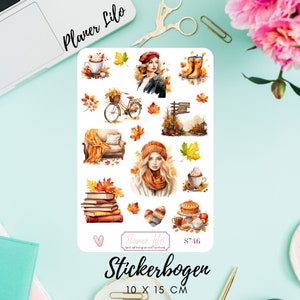 Autocollant S746 Fille d'automne, Bullet Journal, Planner StickerJournal, Calendrier, autocollants planificateur, autocollants scrapbooking, autocollants Journal