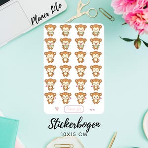 Autocollant S236 Emoji mignon singe, autocollants pour calendrier, planificateur, scrapbooking, journal