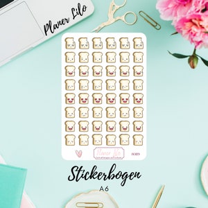 Feuille d'autocollants S089 Emoji Toast Journal Autocollant Planificateur