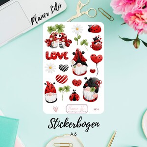 Sticker S104 Wichtel LOVE Love SummerJournal, Kalender, planner stickers, scrapbook stickers, Journal stickers