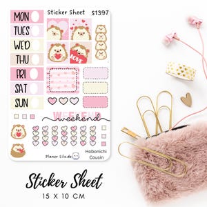 Autocollant Hobonichi Cousin Weekly Kit Wochenkit S1397 Journal, Calendrier, autocollants de planificateur, autocollants de scrapbooking, autocollants de journal