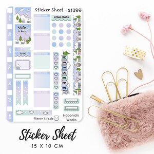 Autocollant Hobonichi Weekly Kit Wochenkit S1399 Autocollants pour agenda, calendrier, scrapbooking, journal