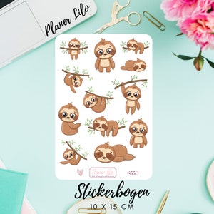 Autocollant S550 Sloths slothsJournal, Calendrier, autocollants de planificateur, autocollants de scrapbook, autocollants de journal