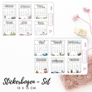 Pegatinas S1261 y S1262 Calendario 2025 Diario, Calendario, pegatinas para planificador, pegatinas para álbumes de recortes, pegatinas para diario
