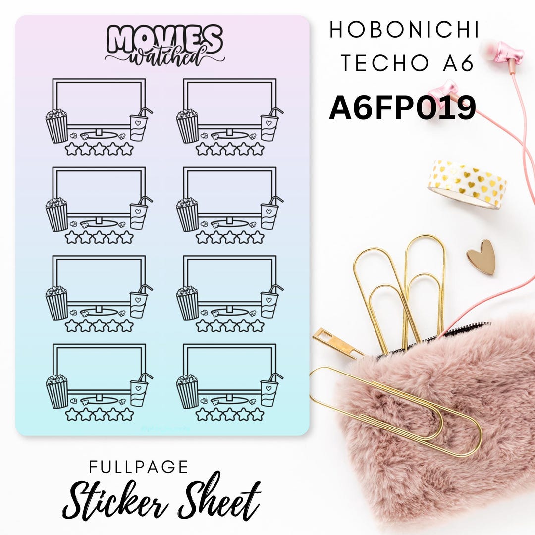 Sticker A6 Hobonichi Techo Fullpage FP019 , Calendar, Planner Stickers ...