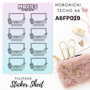 Autocollant A6 Hobonichi Techo Fullpage FP019, Calendrier, autocollants de planificateur, autocollants de scrapbooking, autocollants de journal, feuille d'autocollants