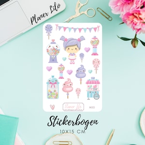 Autocollant Candy Sweet Candy S055Journal, Calendrier, autocollants de planificateur, autocollants de scrapbooking, autocollants de journal