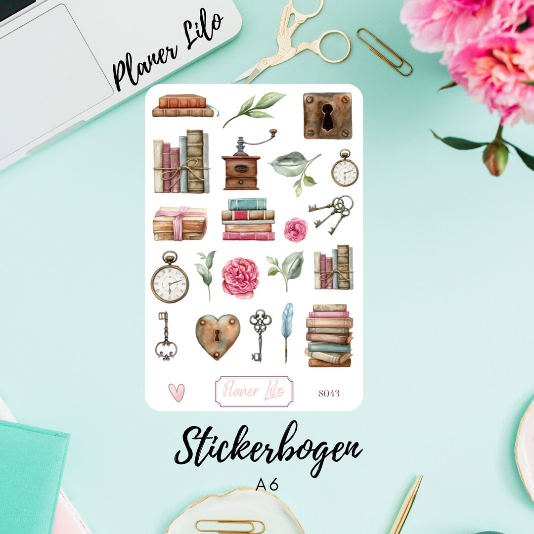 Sticker Sheet Books Roses Romance S043 Etsy