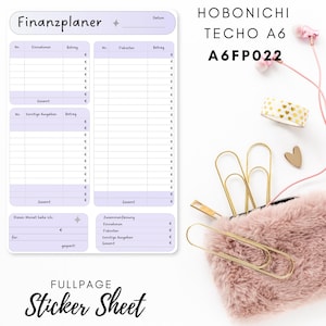 Autocollant A6 Hobonichi Techo Fullpage FP022, Calendrier, autocollants de planificateur, autocollants de scrapbooking, autocollants de journal, feuille d'autocollants