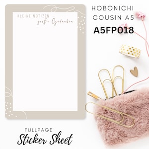 Autocollant FP018 Hobonichi Cousin A5 pleine page, autocollants pour calendrier, planificateur, scrapbooking, journal