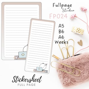 Autocollants Hobonichi Weeks, A6, A5, B6 ; Autocollant pleine page format de poche FP024, calendrier, autocollants de planificateur, autocollants de scrapbooking, autocollants de journal
