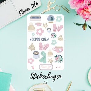 Autocollant Winter Pastel S075 Journal, Calendrier, autocollants de planificateur, autocollants de scrapbook, autocollants de journal