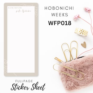 Autocollant Hobonichi Weeks FP018 Autocollant pleine page, Calendrier, autocollants de planificateur, autocollants de scrapbooking, autocollants de journal