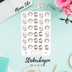 Autocollant Emojis Café S026Journal, Calendrier, autocollants de planificateur, autocollants de scrapbooking, autocollants de journal