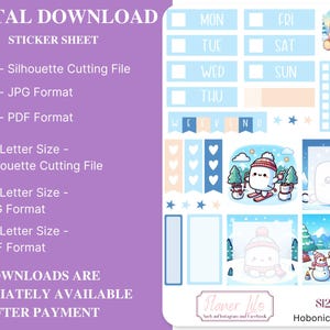Digital Download Sticker Sheet Hobonichi Cousin Weekly S1243 ENGLISH - Etsy