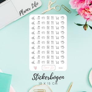 Autocollant icône organisation domestique S040Journal, calendrier, autocollants de planificateur, autocollants de scrapbooking, autocollants de journal