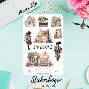 Autocollant S742 J'aime les livres Bullet Journal, Planner StickerJournal, Calendrier, autocollants planificateur, autocollants scrapbooking, autocollants Journal