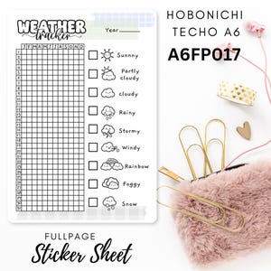 Autocollant A6 Hobonichi Techo Fullpage FP017, Calendrier, autocollants de planificateur, autocollants de scrapbooking, autocollants de journal, feuille d'autocollants