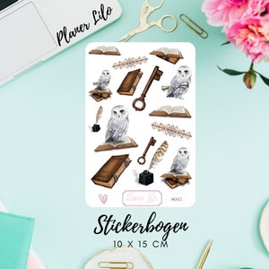 Autocollant Hibou Livres Vintage S045Journal, Calendrier, autocollants planificateur, autocollants scrapbooking, autocollants journal
