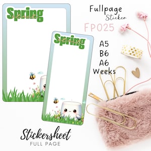 Autocollants Hobonichi Weeks, A6, A5, B6 ; Autocollant pleine page format de poche FP025, calendrier, autocollants de planificateur, autocollants de scrapbooking, autocollants de journal