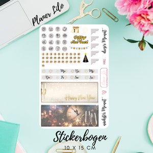 Autocollant Hobonichi Weeks Kit mensuel Kit mensuel S812 Bonne annéeJournal, calendrier, autocollants de planificateur, autocollants de scrapbooking, autocollants de journal