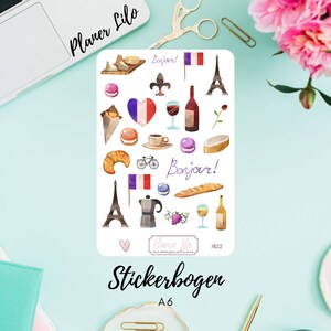 Autocollant S122 France France ParisJournal, Calendrier, autocollants planificateur, autocollants scrapbook, autocollants Journal