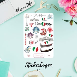 Autocollant Venise Italie Vacances S126Journal, Calendrier, autocollants planificateur, autocollants scrapbook, autocollants Journal