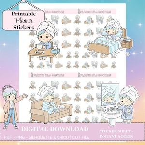 Printable Paris Planner Stickers – Kawaii Digital Stickers for GoodNotes, Hobonichi, EC – Cute PDF