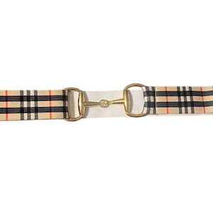 Luxequine Tartan Adjustable Elastic Snaffle Bit Buckle Belt 1.5”