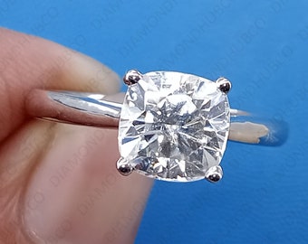 3ct Cushion Cut Moissanite Solitaire Ring, Anniversary Gift