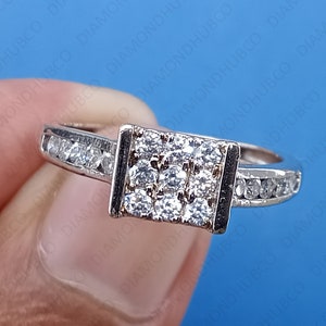 14K White Gold Ring, Round Cut VVS1 Moissanite Ring, Moissanite Engagement Ring, Moissanite Wedding Ring, Anniversary Gift For Women&#39;s