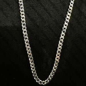 Colar de corrente masculino de 5 mm, colar de corrente cubana, corrente de prata esterlina 925 sólida, colar de corrente cubana de 5 mm para presente de aniversário masculino