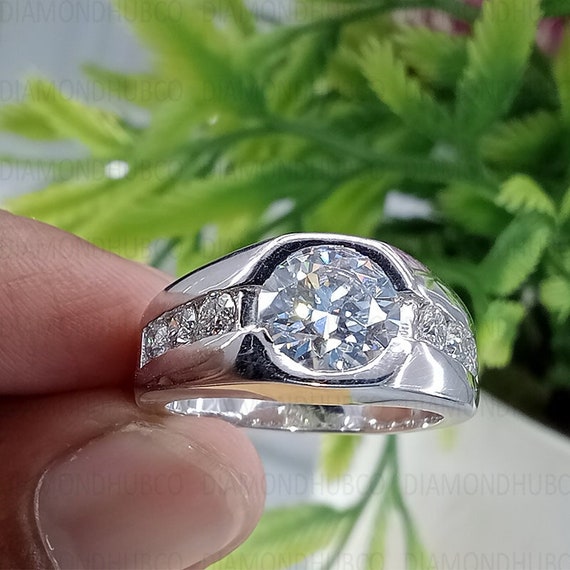 Round Moissanite | Couple Rings | Wedding Set | Men's Ring