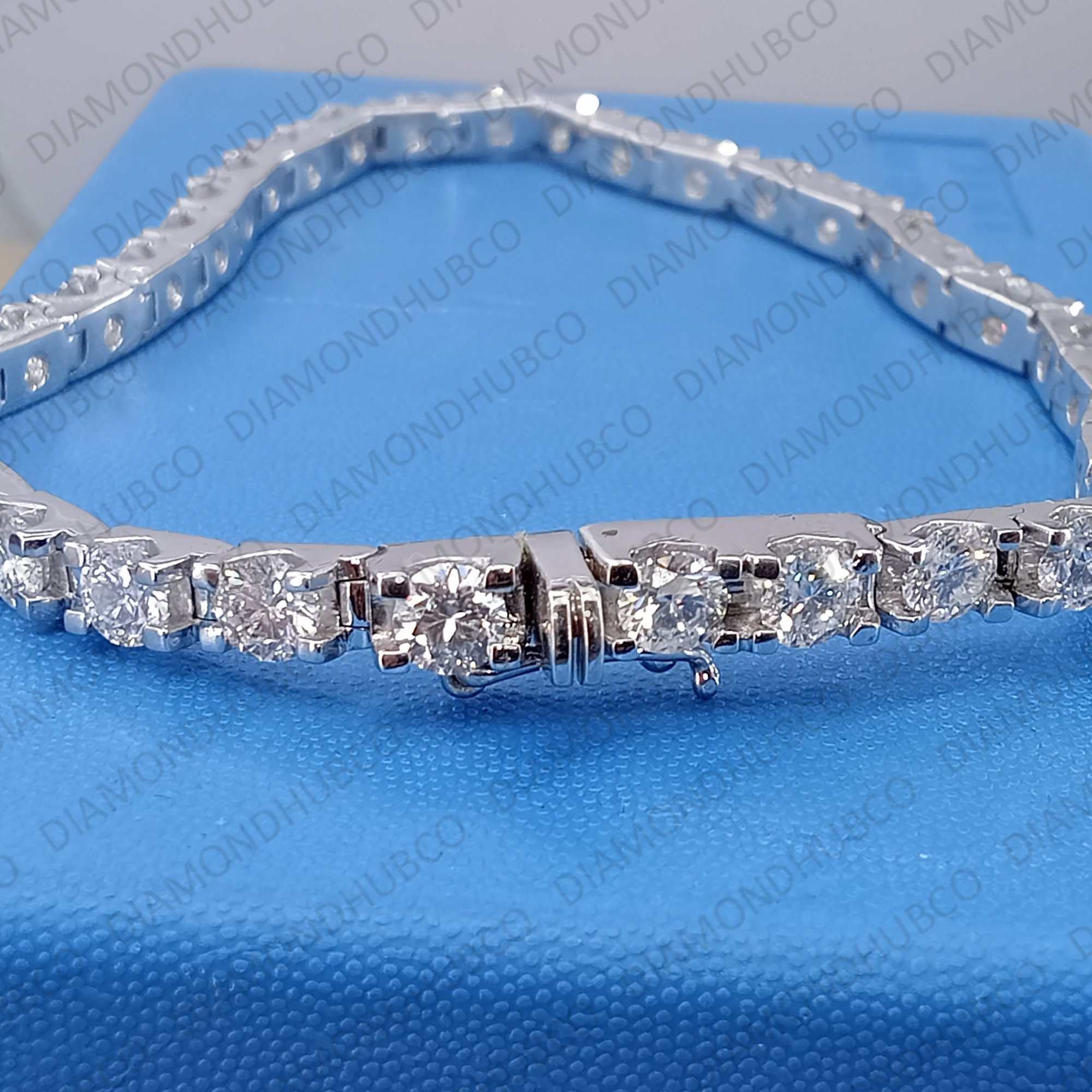 Bracciale Tennis In Platino E Diamanti Di 3 Carati E-VVS2 - Scermino Gioielli - Foto 6