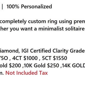 Design Your Own Custom Moissanite or Lab-Grown Diamond Ring | VS1 F Color | Personalized Jewelry | 925 Silver or 14K/18K Gold | Gift for Her