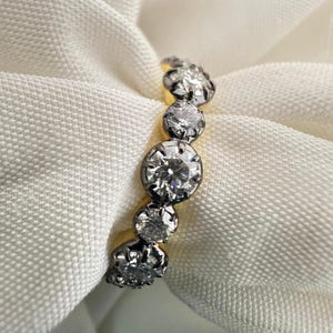 Moissanite Eternity Band | Blackened Gold Georgian Ring | Vintage Wedding Band | Antique Style Full Eternity Ring | DiamondhubCo