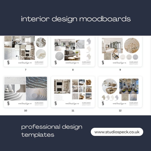 Studio Speck Interior design Moodboard template for Canva