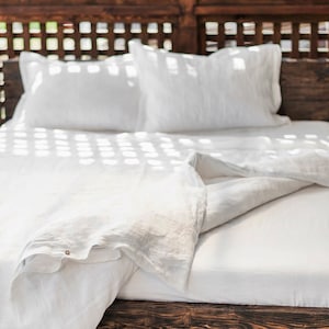 White linen duvet cover. Available in sizes on request. Linen bedding in different colors.