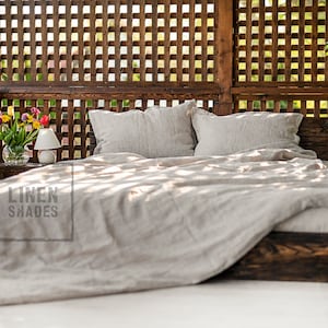Linen duvet cover in cream melange. Linen bedding. Custom size available.