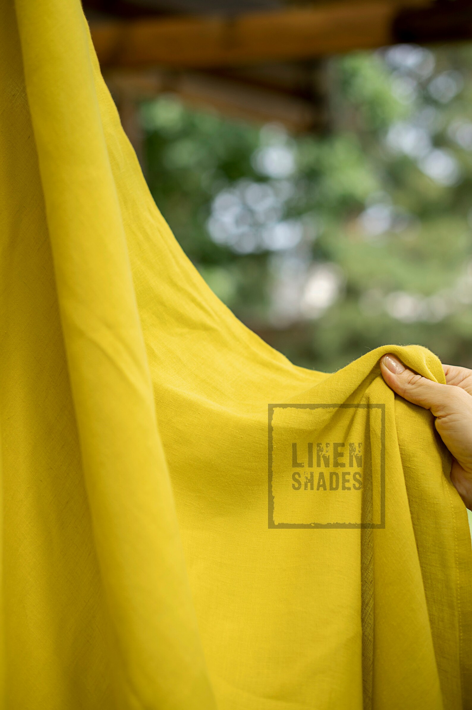 284 Cm 112 Wide Yellow Linen Curtain With Grommets. Custom Etsy