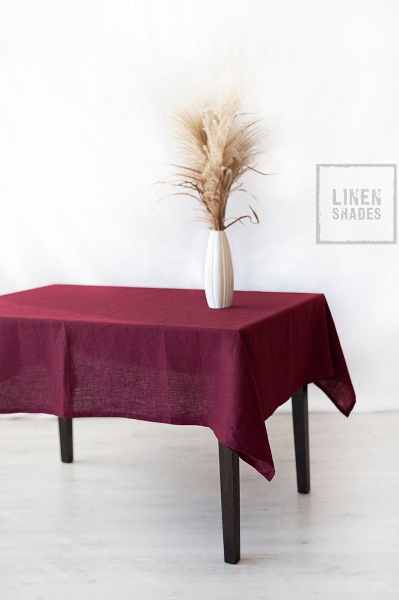 Wholesale Red linen tablecloth.Custom Popular size tablecloth.