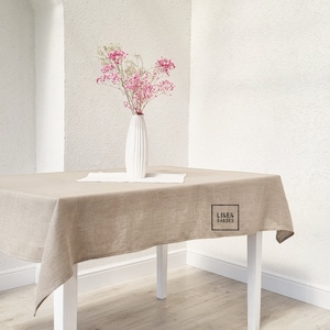 Handcrafted Natural Linen Tablecloth-Custom Size for Your Table.Eco-Friendly Linen Tablecloth.Natural Linen Tablecloth - Timeless Elegance