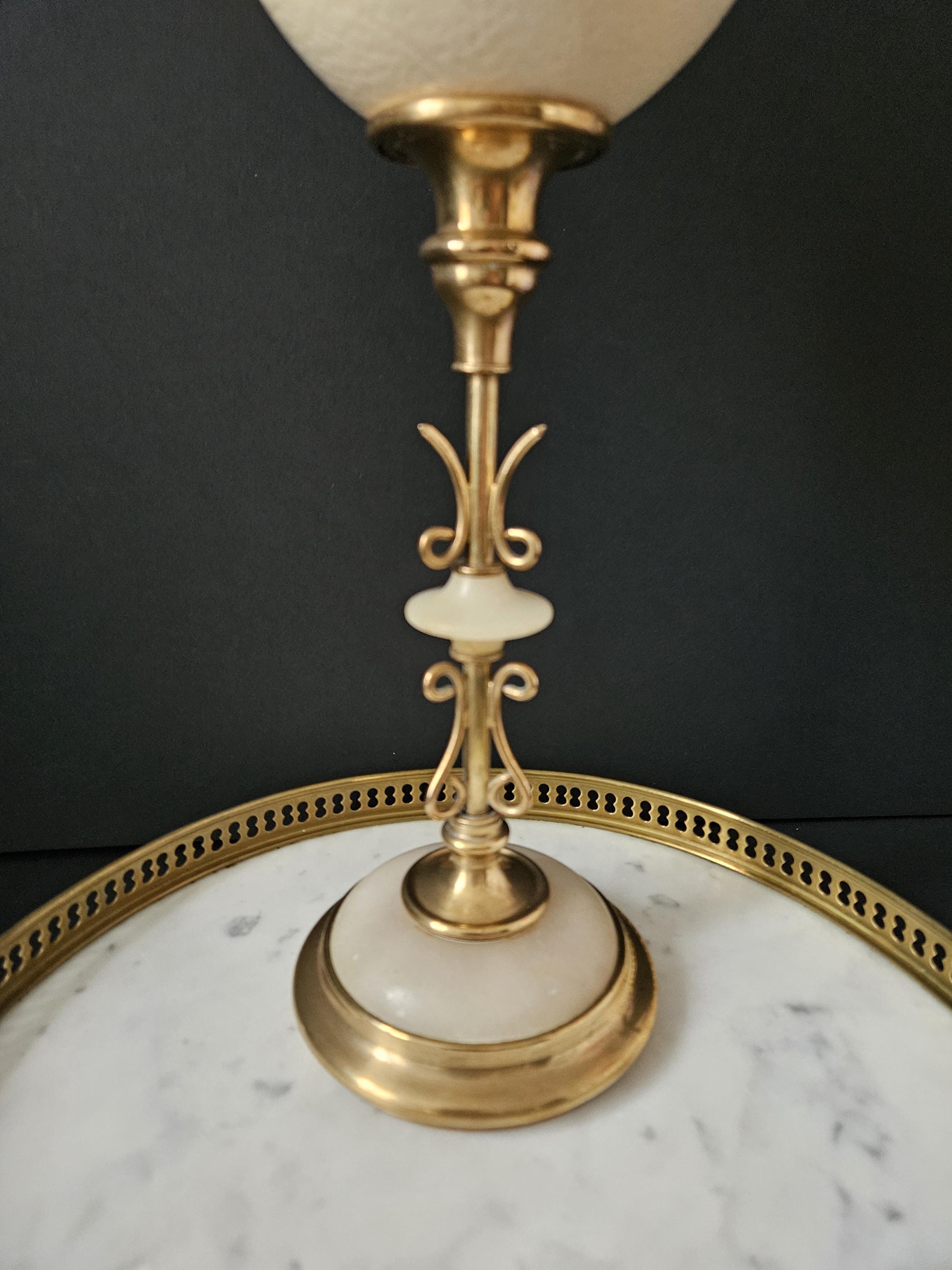 Ostrich Egg Brown Marble Stand | Oeuf Autruche, Socle Marbre